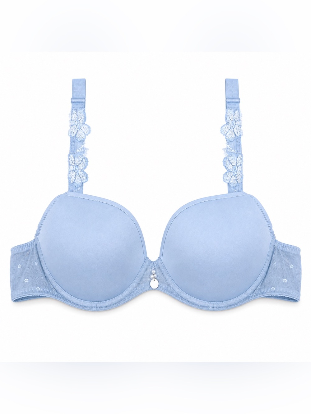 Marie Jo Agnes Padded Heart Shape Bra size 32B Pale Blue Floral Lace padded